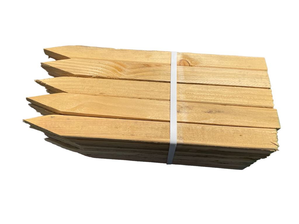 18" long wood stakes 50 per bundle