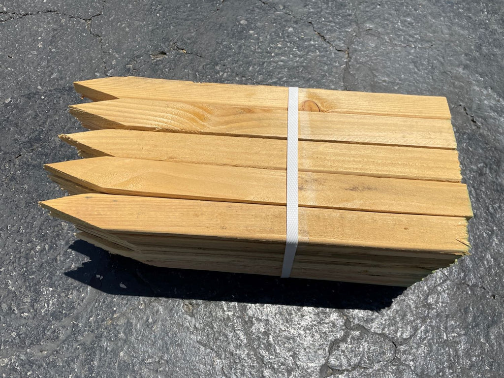 18" Wooden Grading Stakes - Garden Stakes, Concrete Forms - 1" x 2" x 18" (50 Bundle) - Made In The USA
