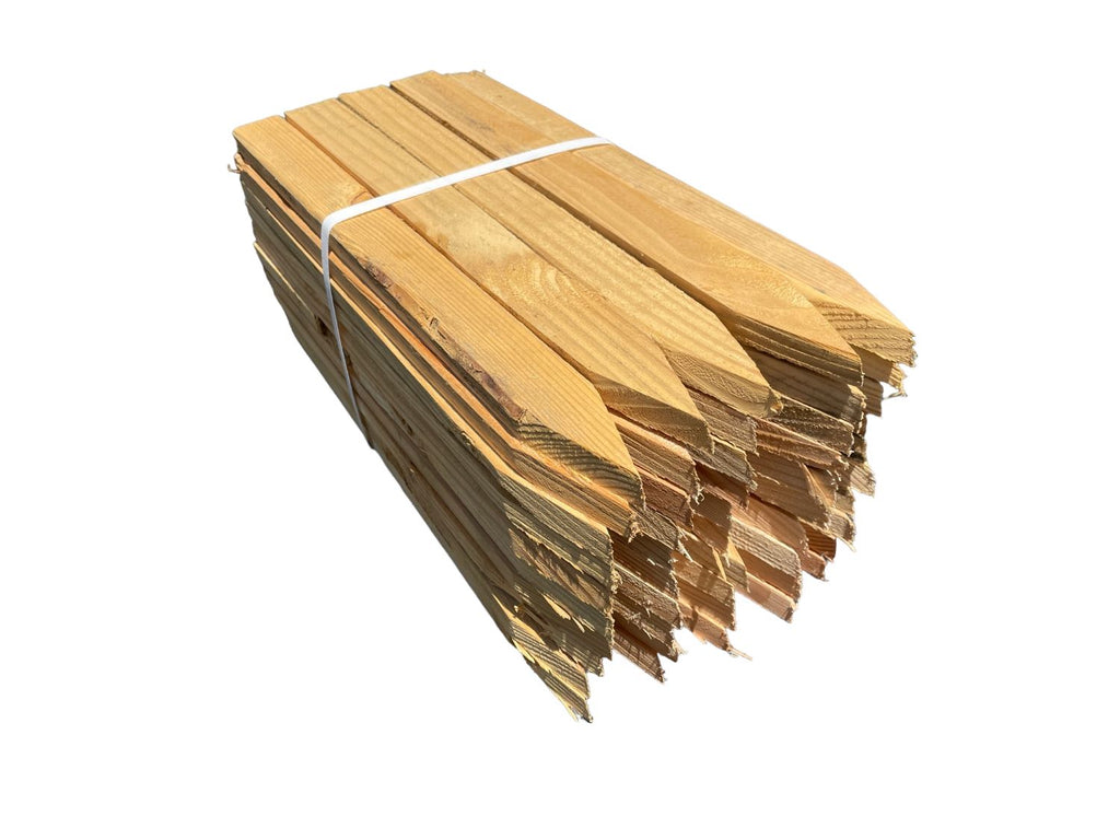 18" wood stakes bundle of 50