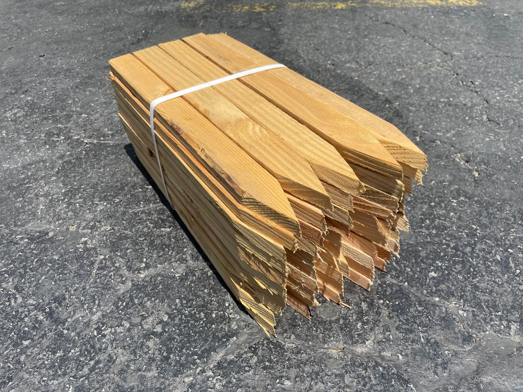 18-Inch Wood Garden Stakes | Heavy-Duty | Made in USA (50-Pack) – Sandbaggy