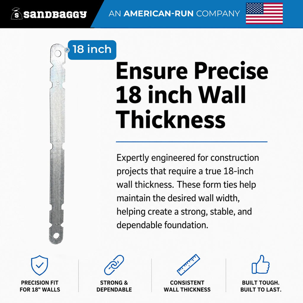 18 in aluminum form ties