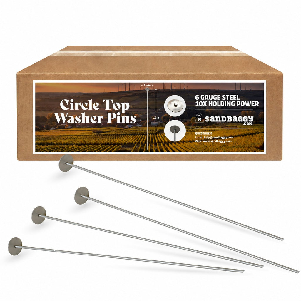 18" circle top landscape pins