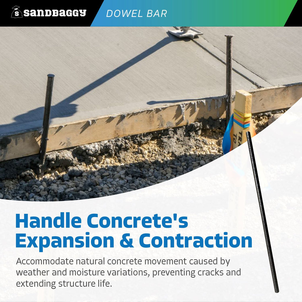 18" Smooth Concrete Dowel Bar (Multiple Sizes Available) – Sandbaggy