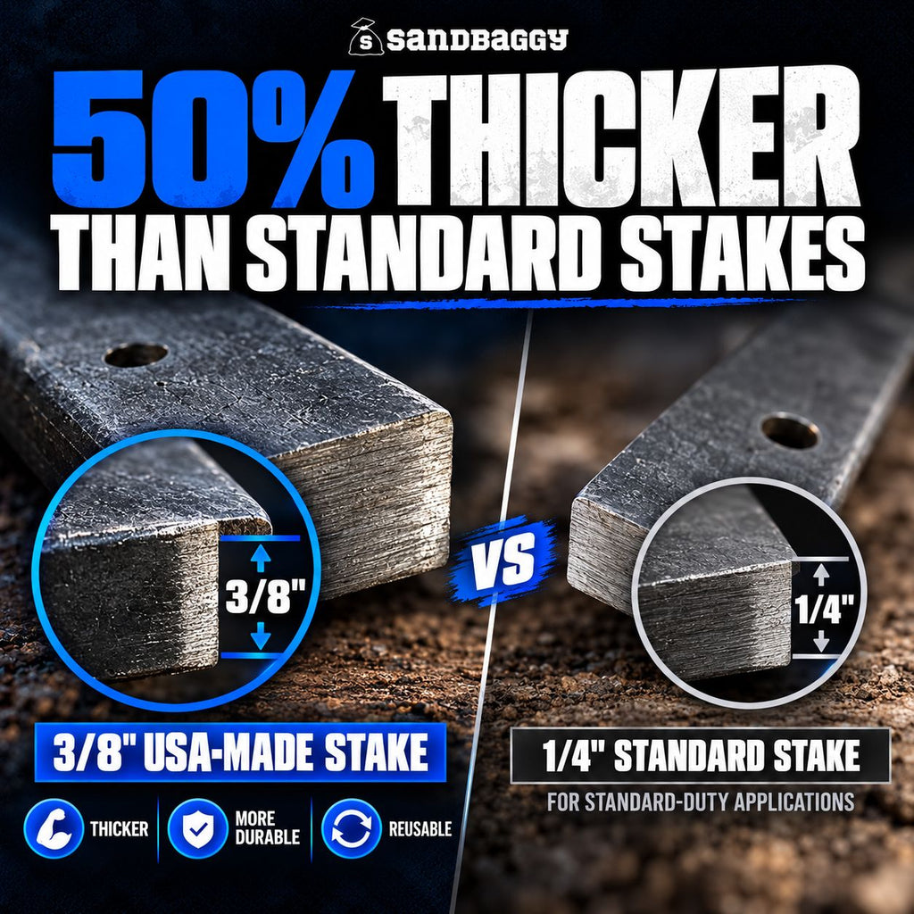 USA made 18 inch flat steel stake