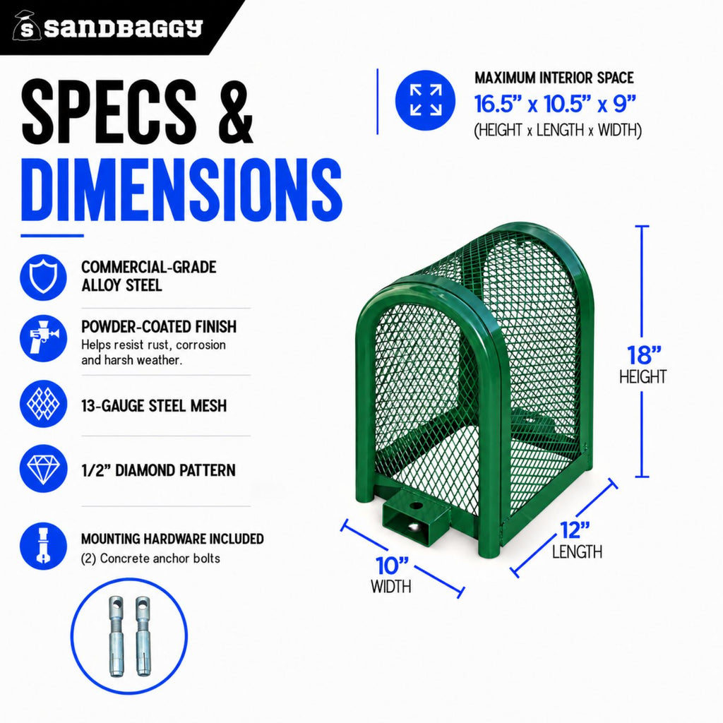 18"x12"x10" Backflow Security Cage Specs