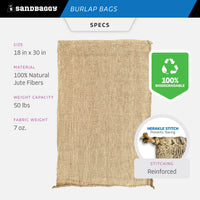 18x30 burlap potato sack dimensions