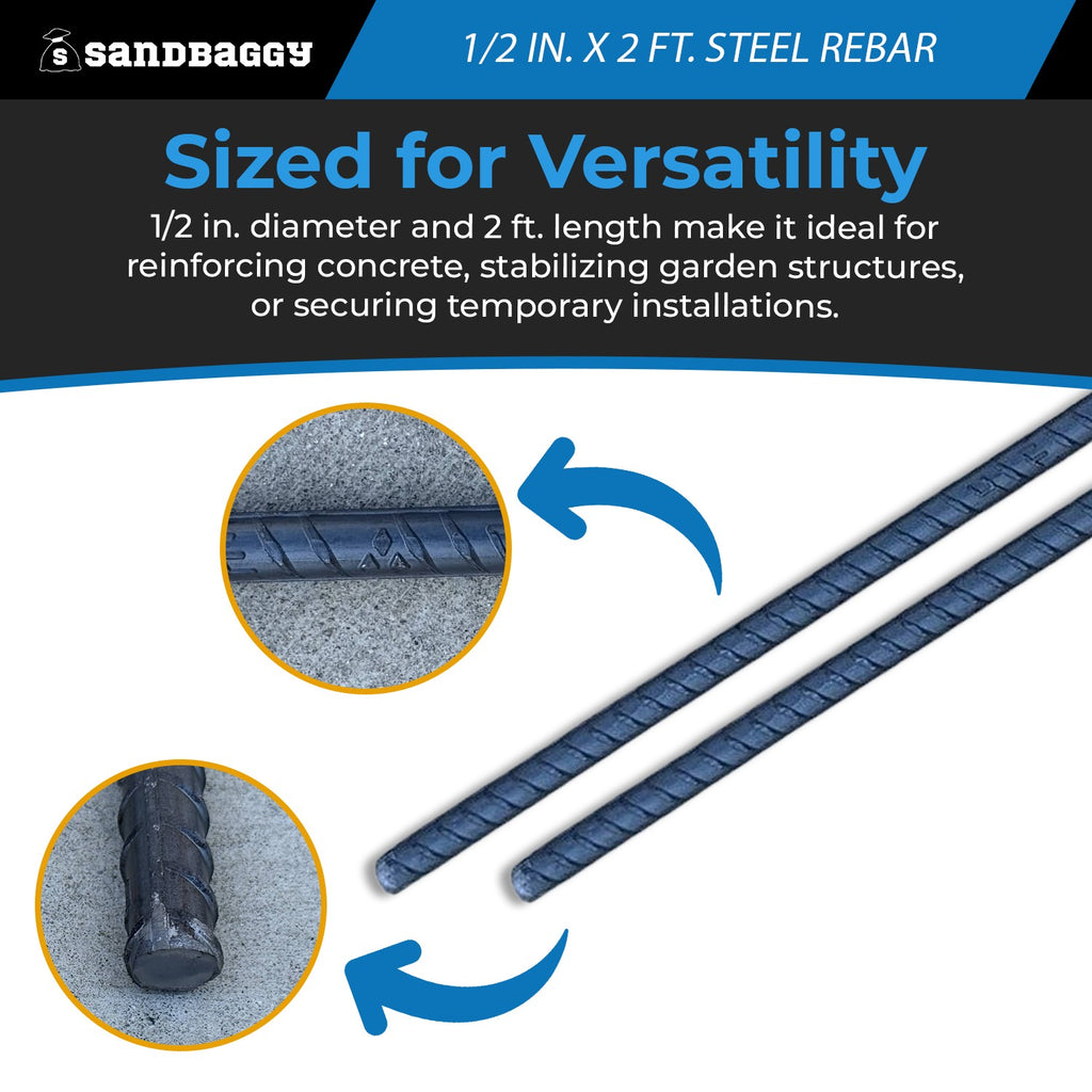 1/2 in. x 2 ft. Steel Rebar #4