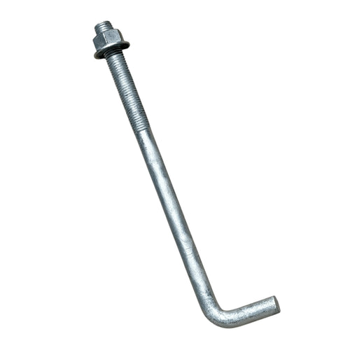 1" x 16" Galvanized Anchor L-Bolt with Nut & Washer