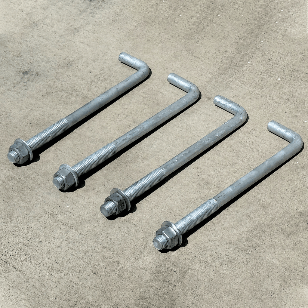 1 x 16 Hot-Dipped Galvanized J-Bolt for Foundations