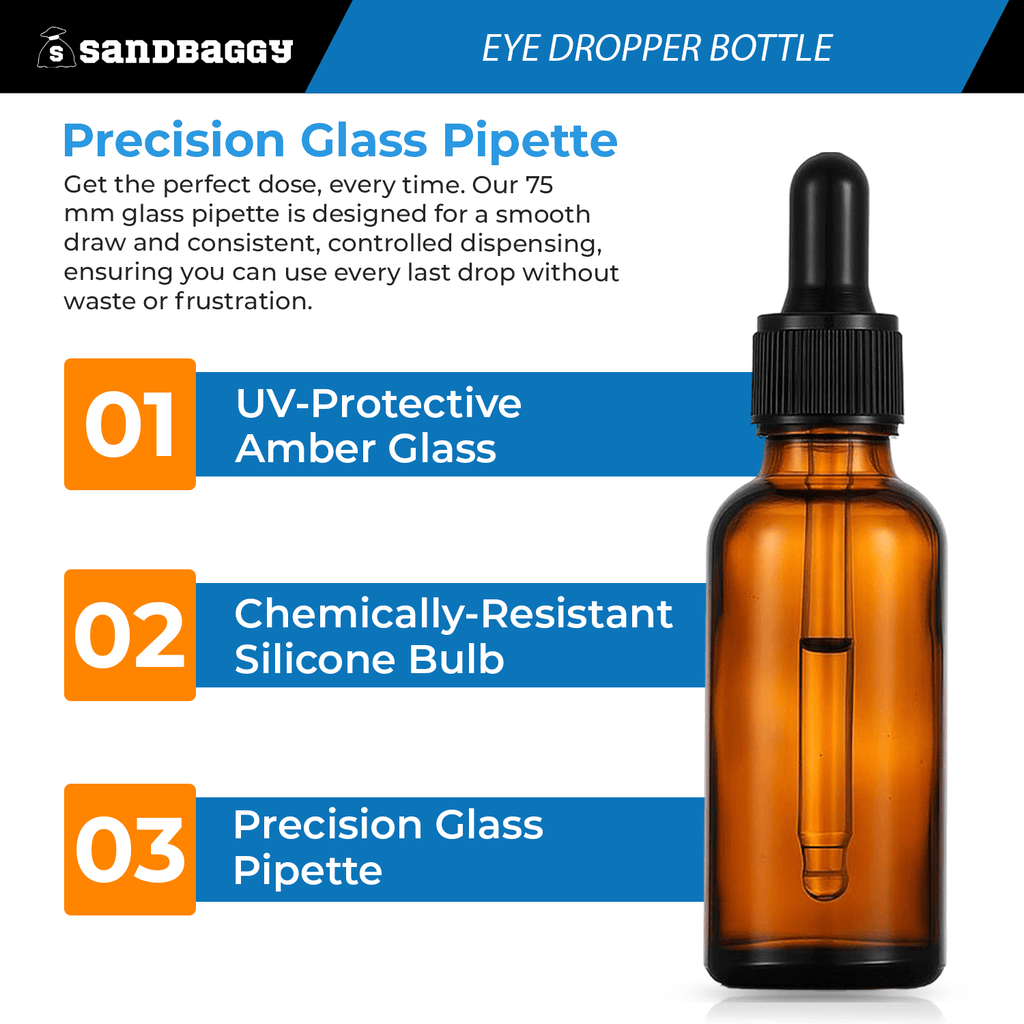 dark glass dropper bottle