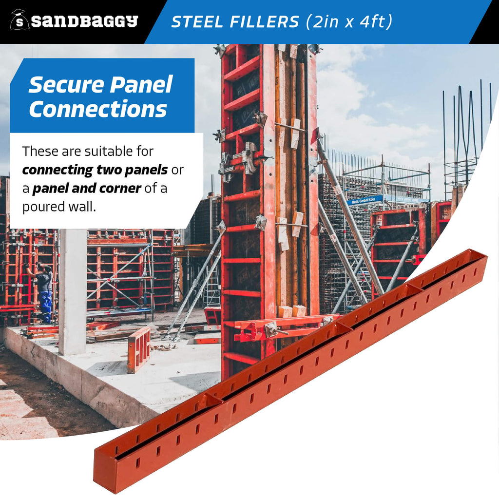 2" x 4 ft Steel Fillers - Handset Steel / Plywood Forming Systems