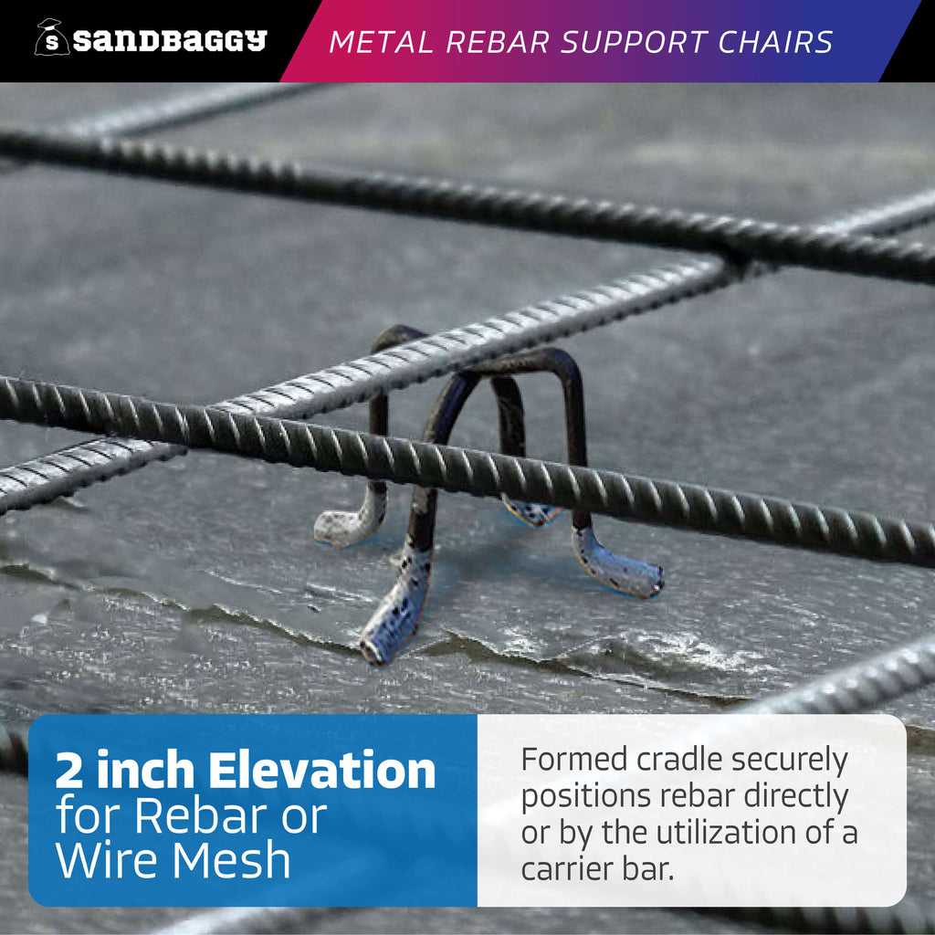 2" Metal Rebar Support Chair Elevation
