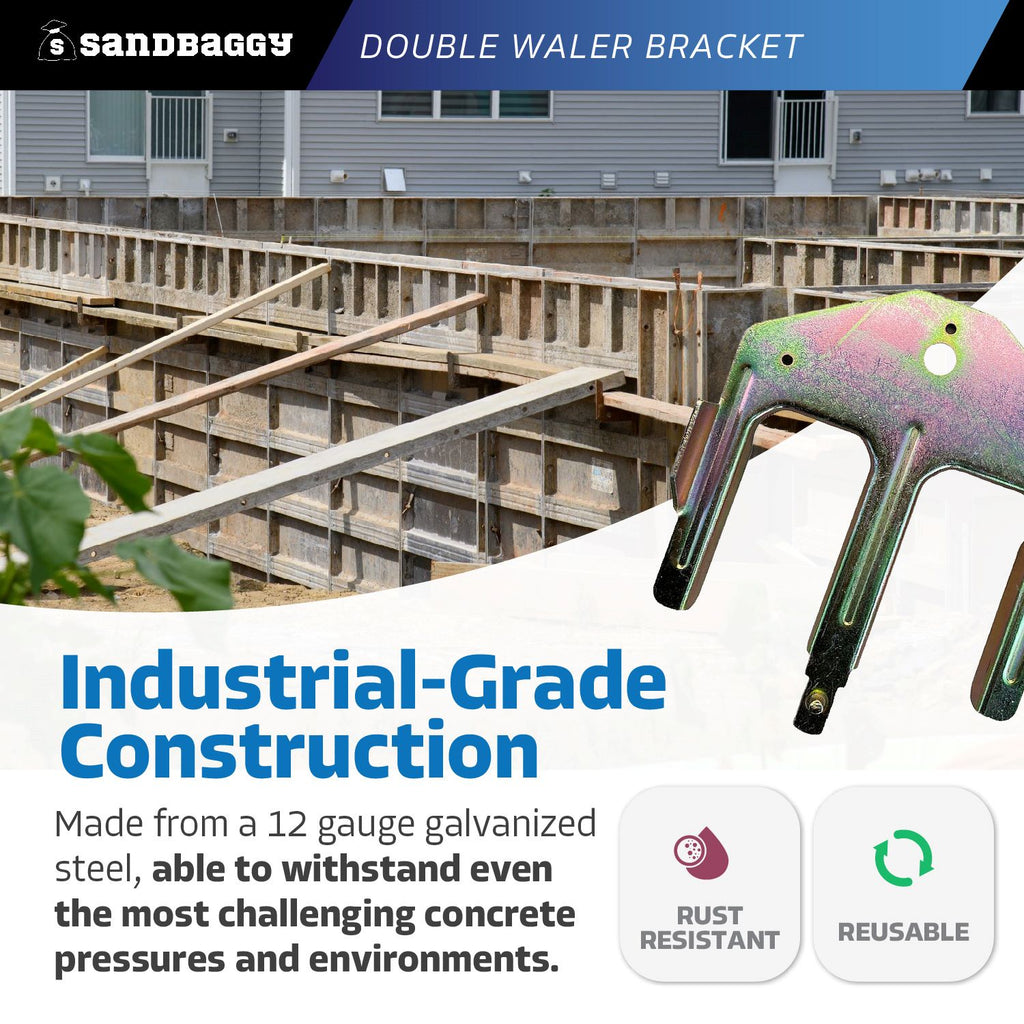 2 x 4 Double Waler Bracket For Concrete Forms (Galvanized) – Sandbaggy