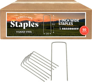 2" wide landscape fabric staples (box of 50)