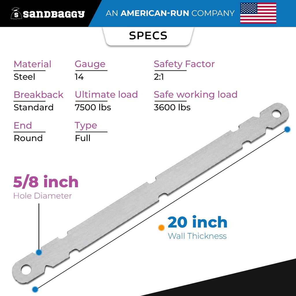20 in aluminum form ties