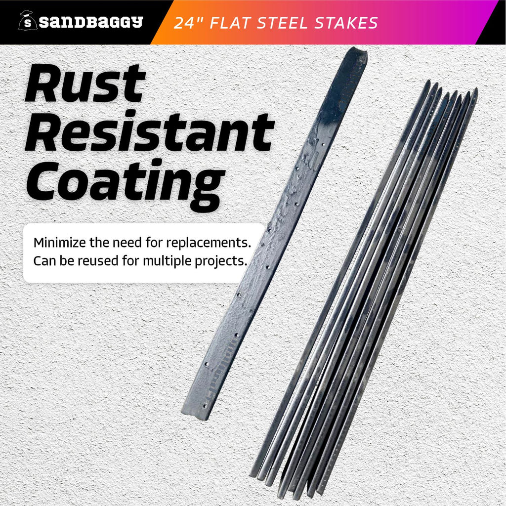 rust resistant flat steel stakes 