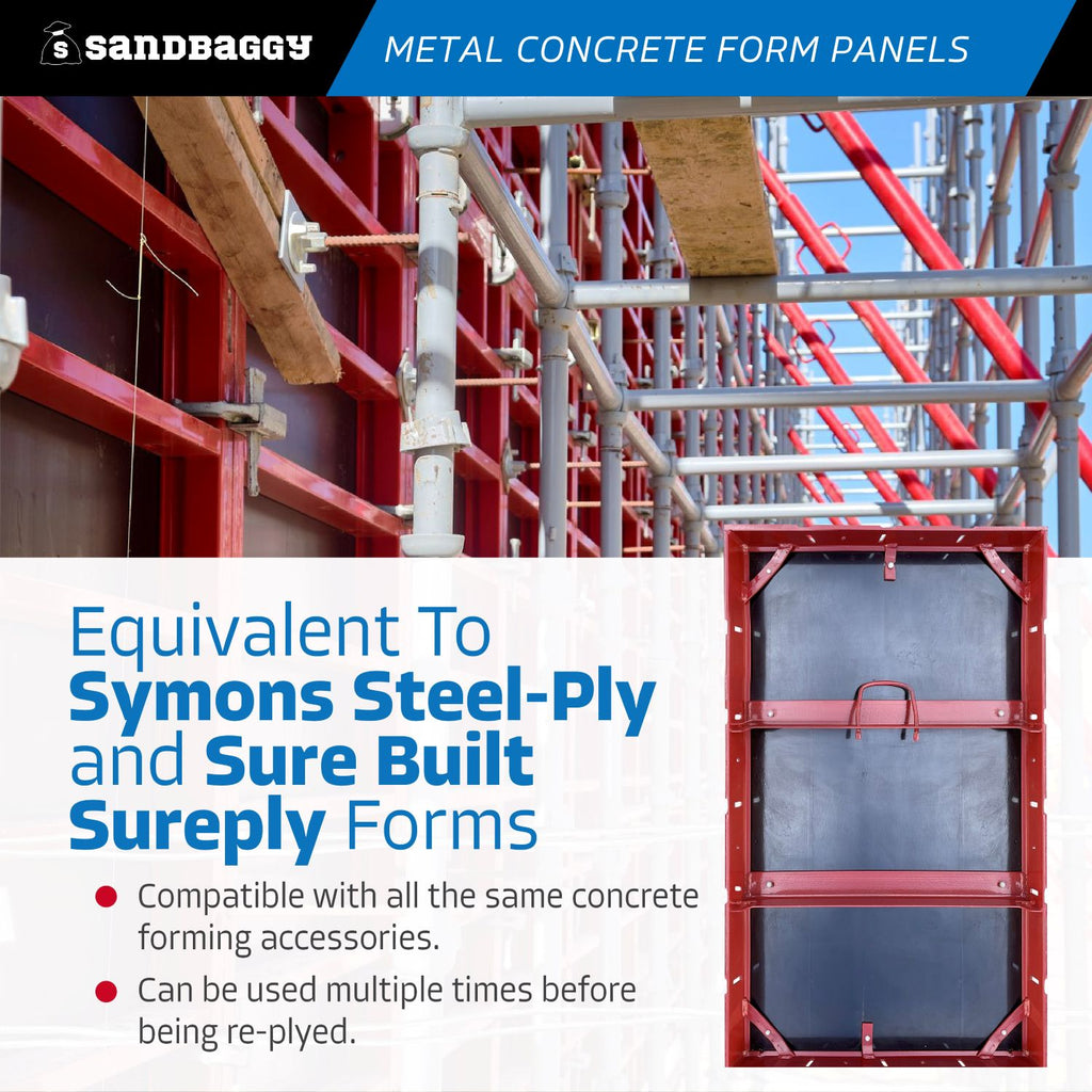 3 ft Metal Concrete Form Panels For Walls & Columns - HDO Plywood