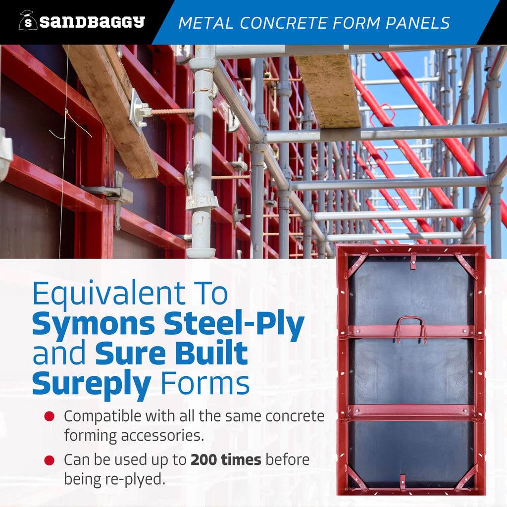 3 ft metal concrete form wall panels - symons steel-ply