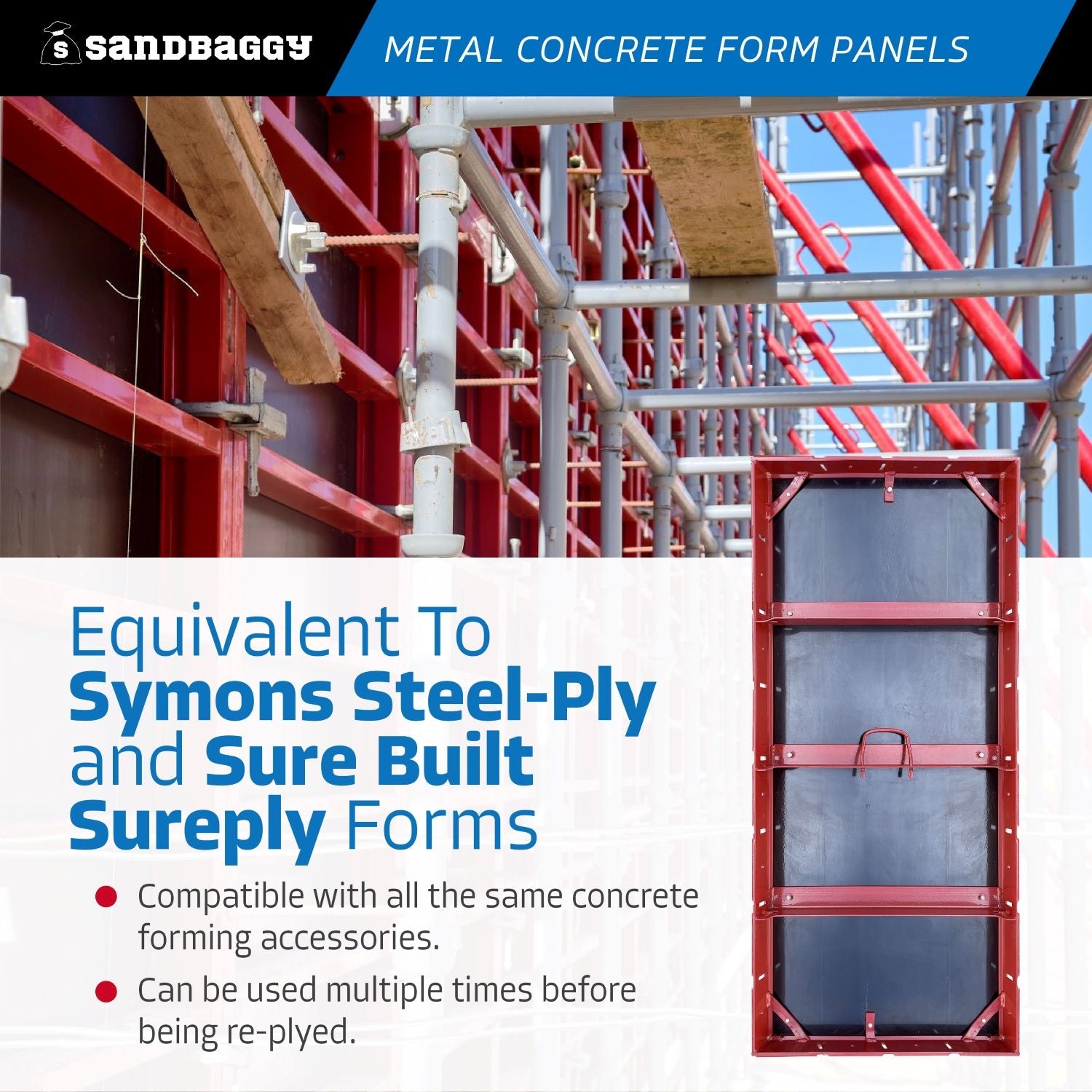 Custom Metal Concrete Form Panels For Walls & Columns – Sandbaggy