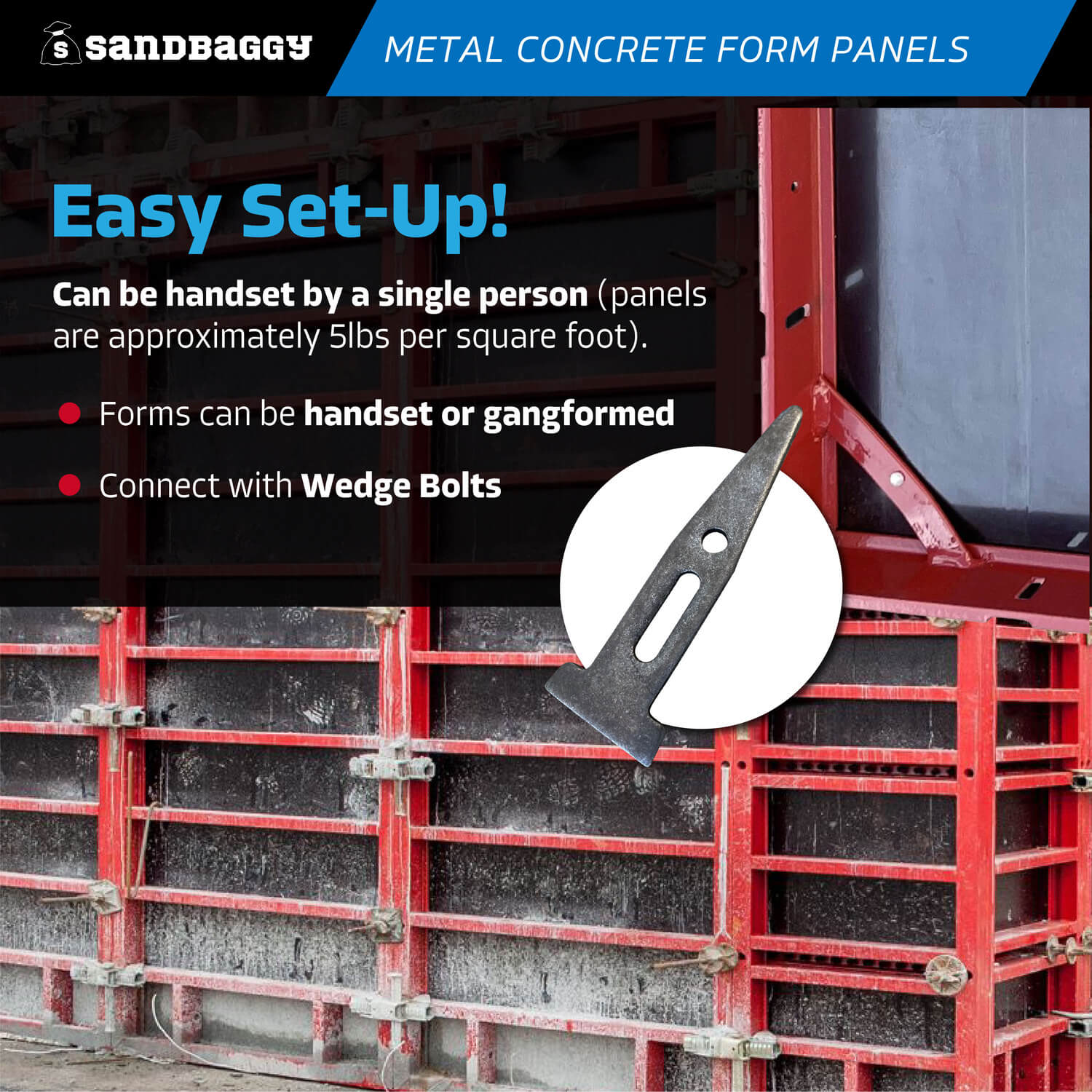 Custom Metal Concrete Form Panels For Walls & Columns – Sandbaggy