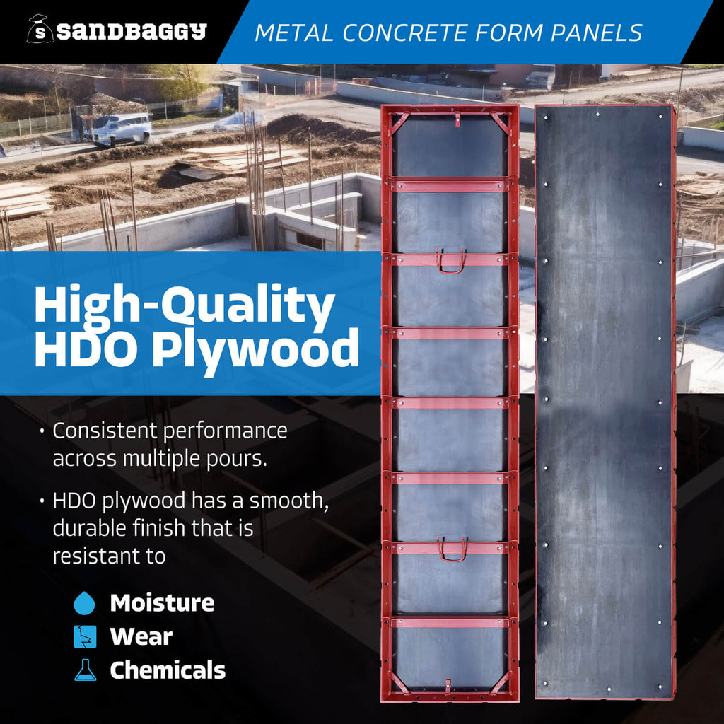 24 in x 8 ft Metal Concrete Form Panels - hdo plywood