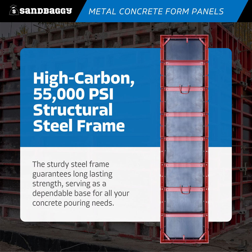 24 in x 8 ft Metal Concrete Form Panels - steel