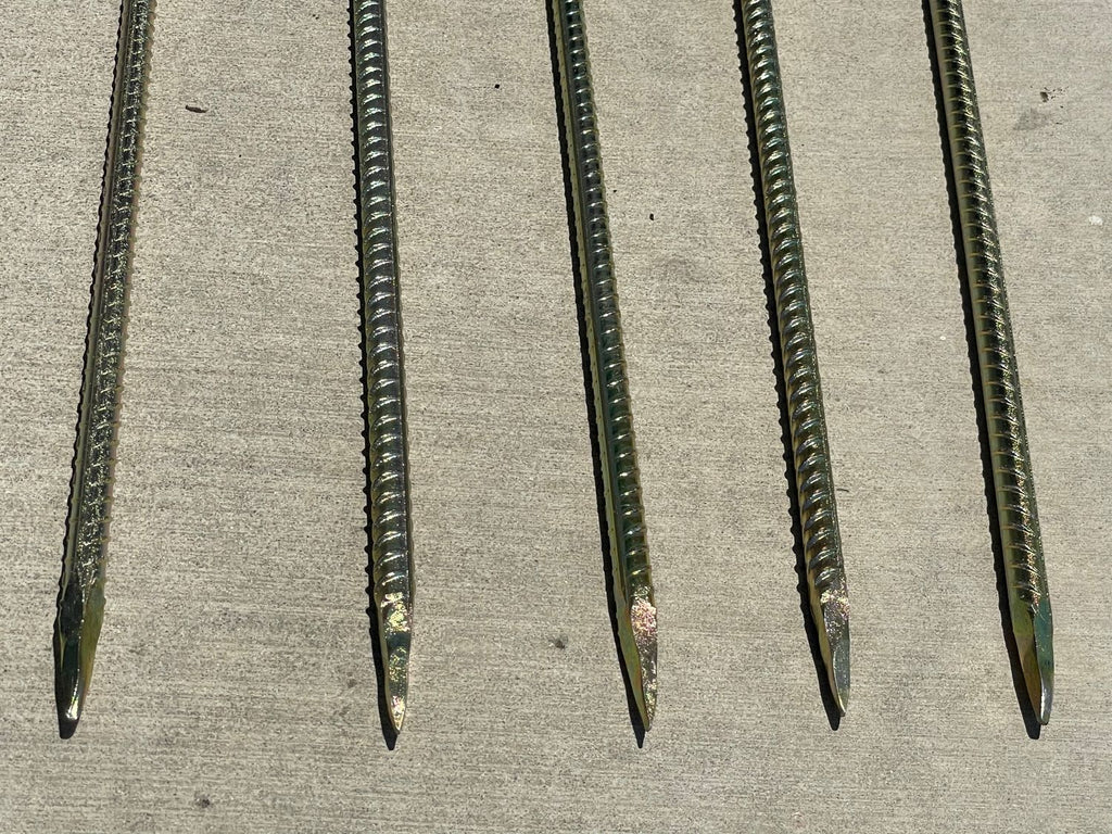 1/2" diameter rebar ground stakes