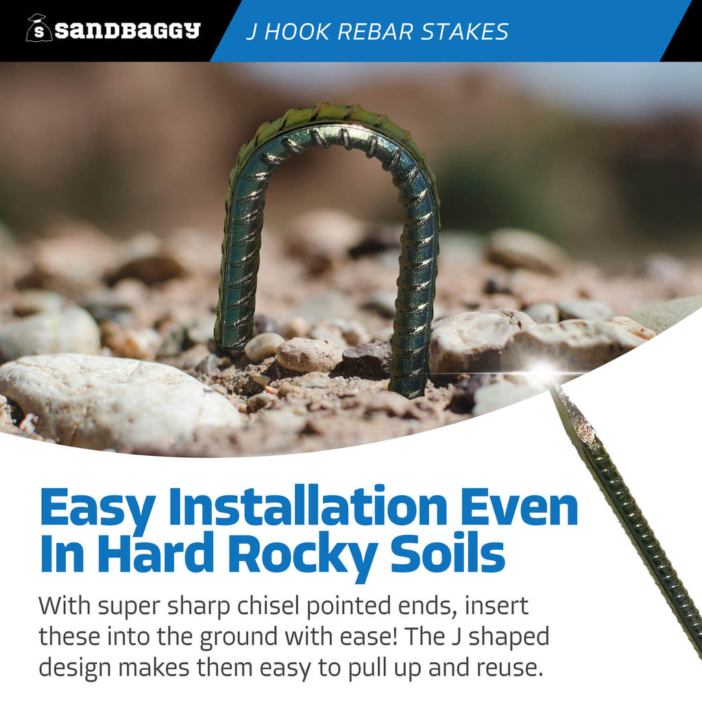 24 inch j hook rebar stakes - easy installation