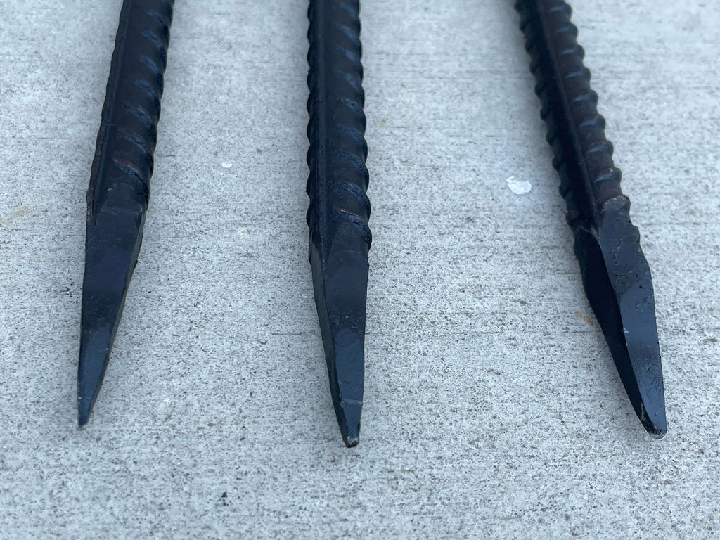 24" Steel Rebar Stakes with Nail Head - Garden Stakes (#4 Rebar)