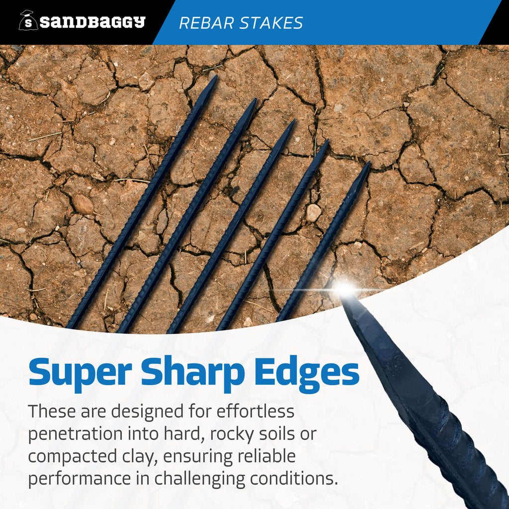 sharp 24" rebar stakes