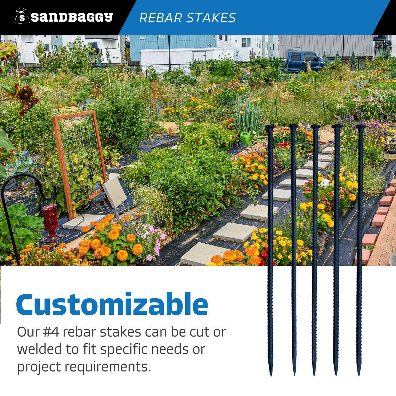 24 Steel Rebar Stakes W Nail Head 4 Rebar Sandbaggy 24-steel-rebar-stakes-w-nail-head-4-rebar-sandbaggy