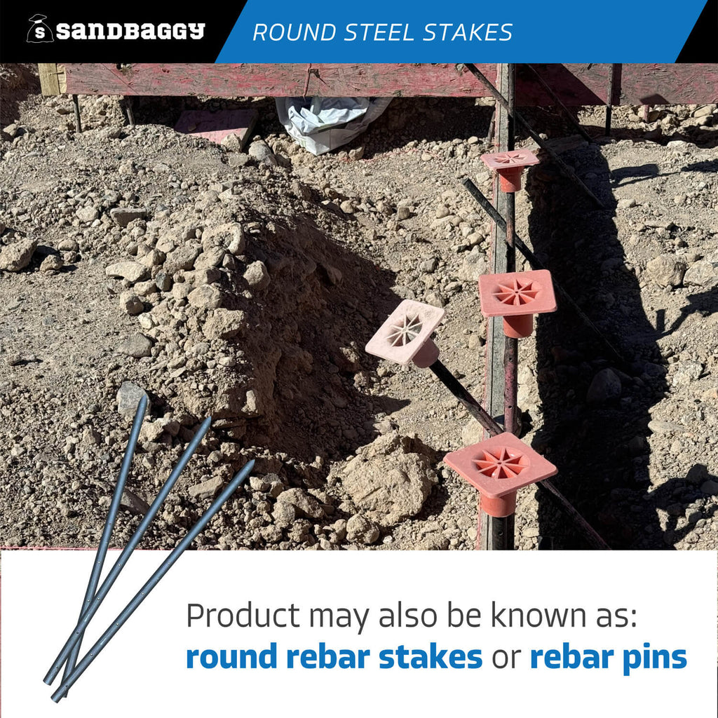 24" rebar pins - round rebar stakes