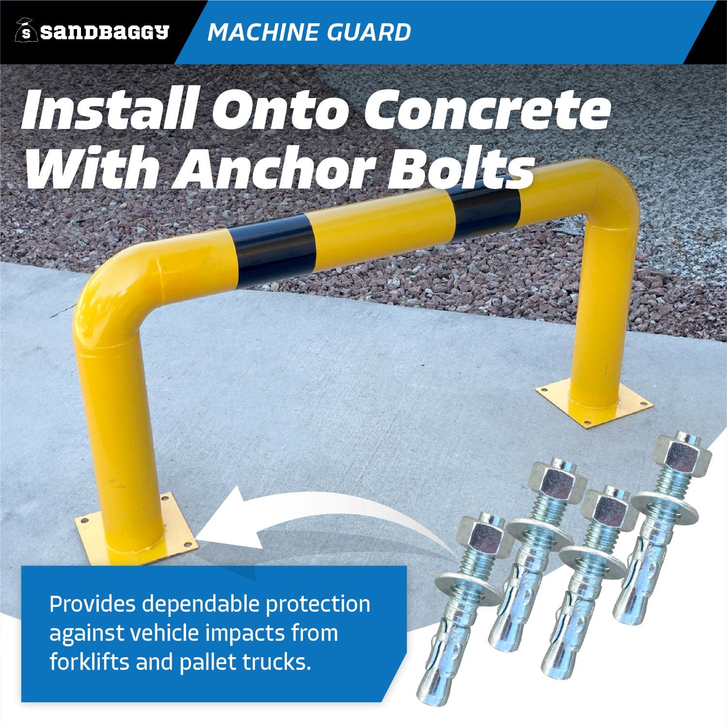 Industrial Machine Safety Guard (24&quot; x 48&quot;) - High Profile, Fixed 