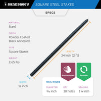 24 inch square concrete stakes specs