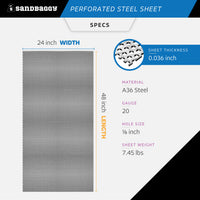 24" x 48" perforated steel sheet