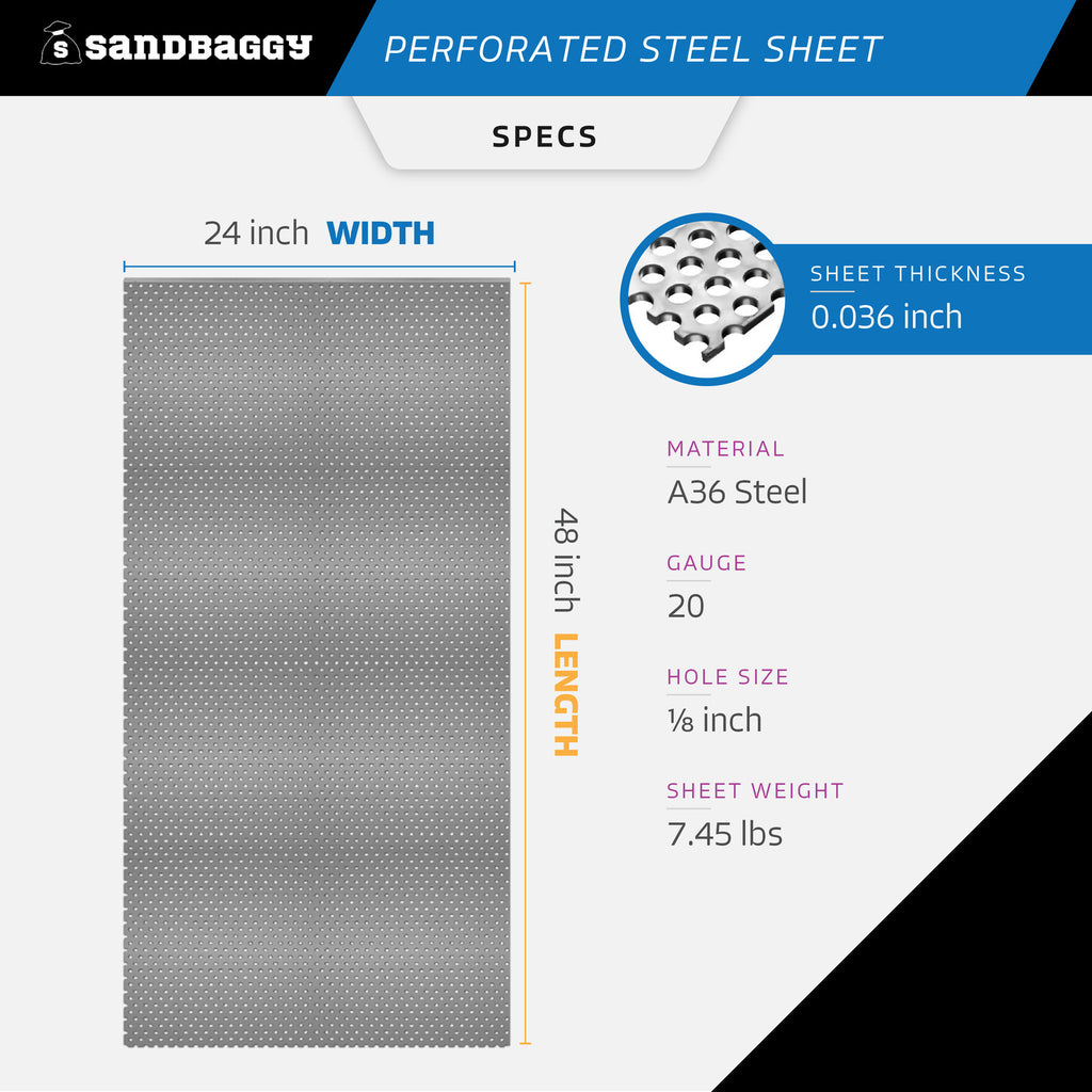 24" x 48" perforated steel sheet