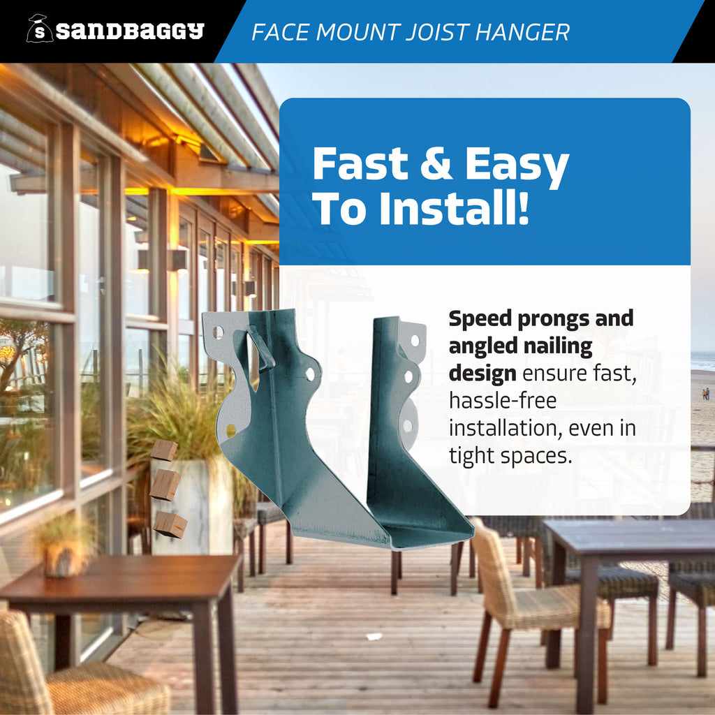 Face Mount Joist Hanger for 2x4 Nominal Lumber (Galvanized Steel)