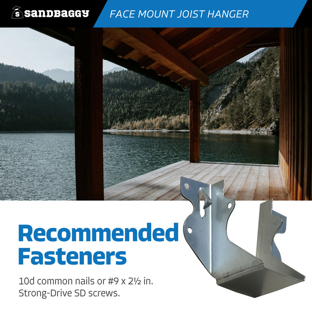 Face Mount Joist Hanger for 2x4 Nominal Lumber (Galvanized Steel)