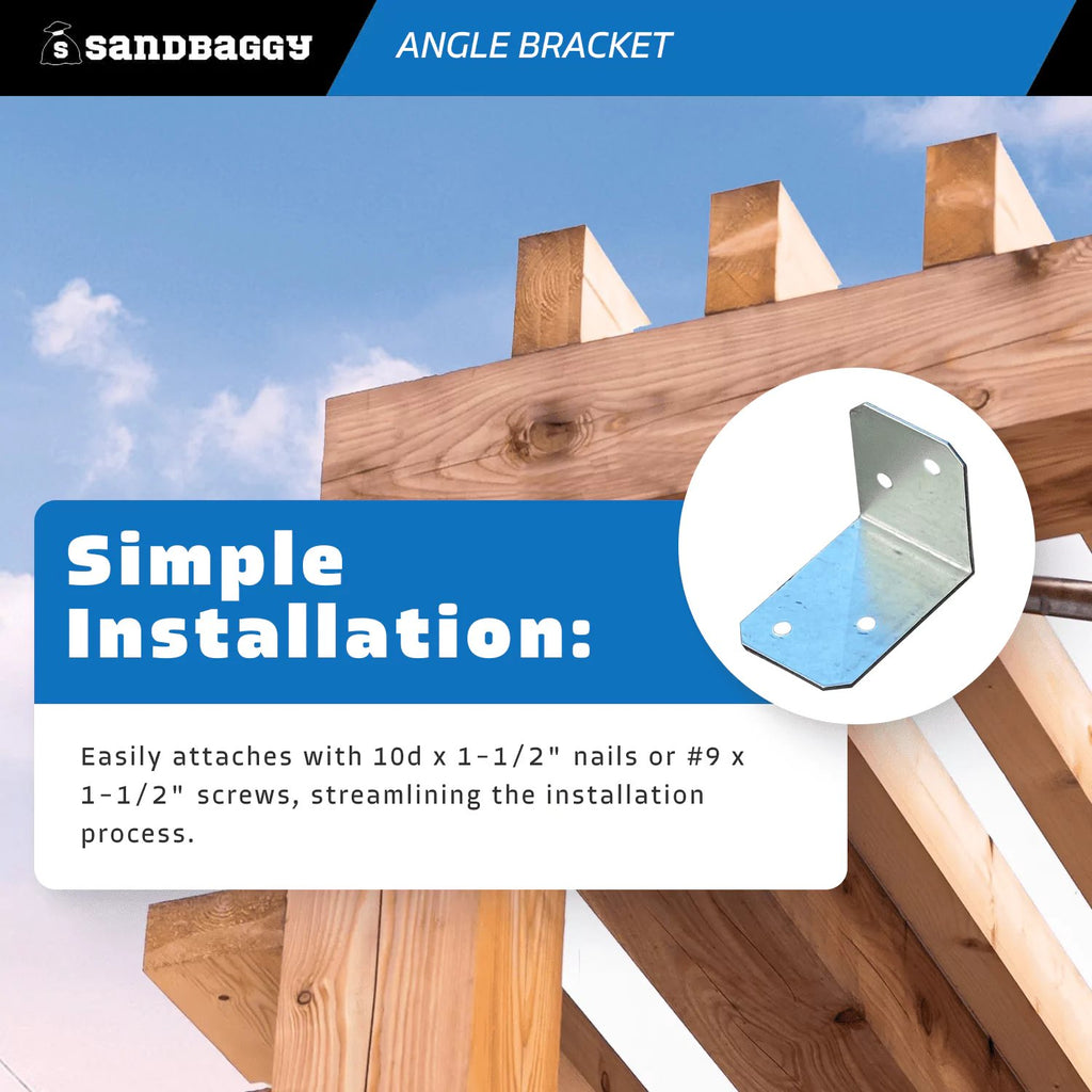 2" x 1-1/2" x 1-3/8" Galvanized Angle Bracket - nails, screws