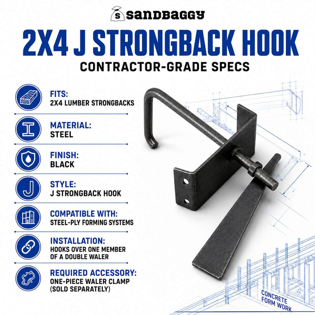 2x4 J Strongback Hooks Specs
