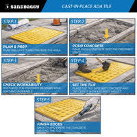2x5 cast in place ada tile 