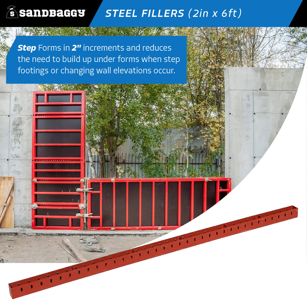 2" x 6 ft Steel Fillers - Handset Steel / Plywood Forming Systems