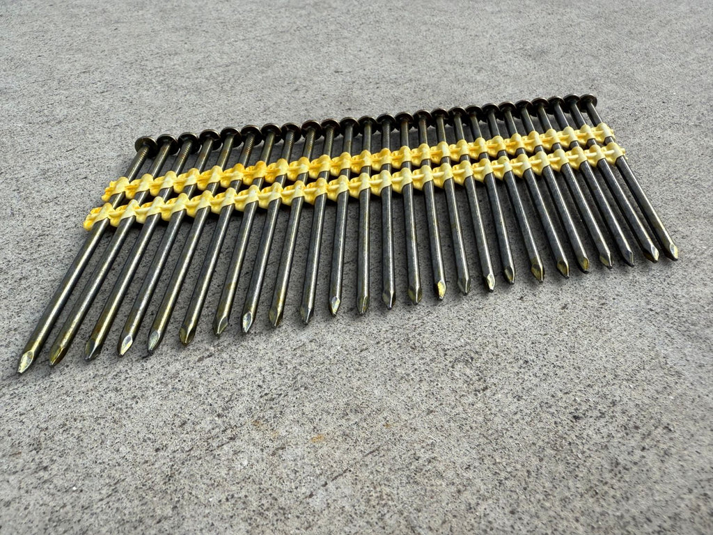 3-1/2" 21 degree framing gun nails - plastic strip