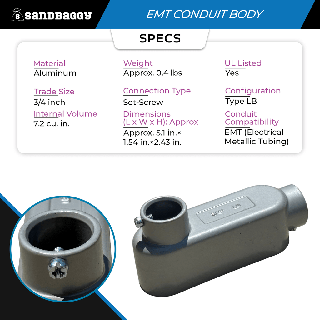 EMT conduit body UL listed specs