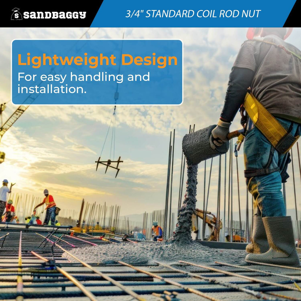 3/4" Standard Coil Rod Nut, Plain – Steel Concrete Forming Hardware