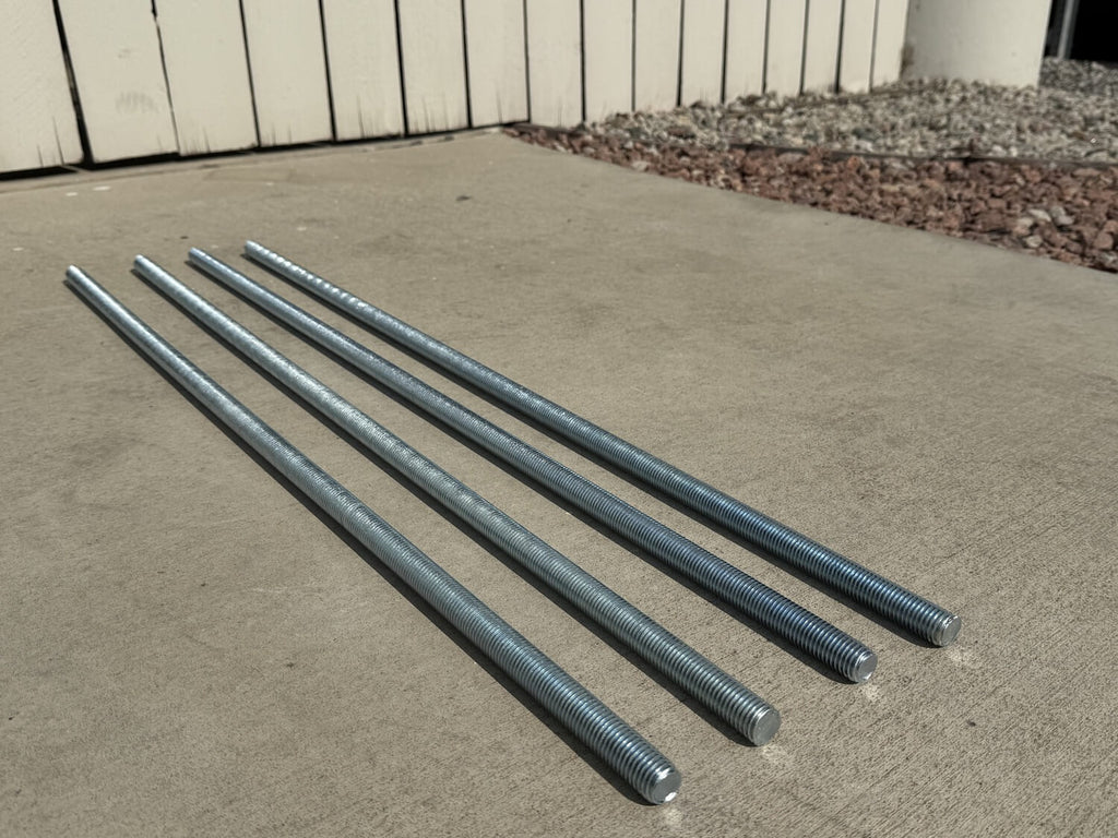 3/4" x 3 ft Threaded Rod - Galvanized (Zinc Plated)