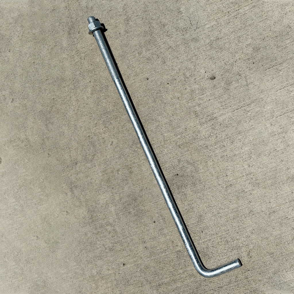 3/4" x 24" Galvanized Anchor L-Bolt with Nut & Washer