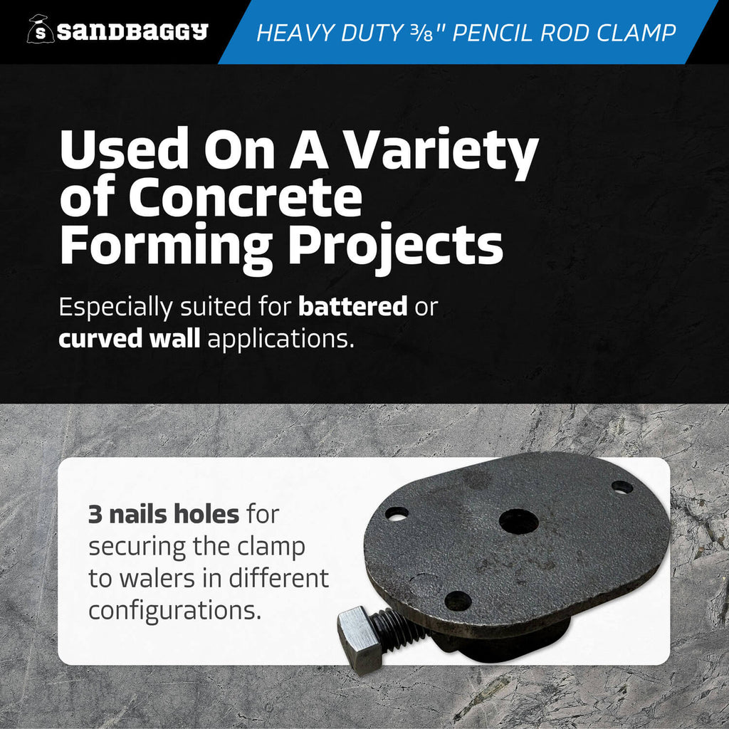 3/8 inch pencil rod clamp - concrete formwork