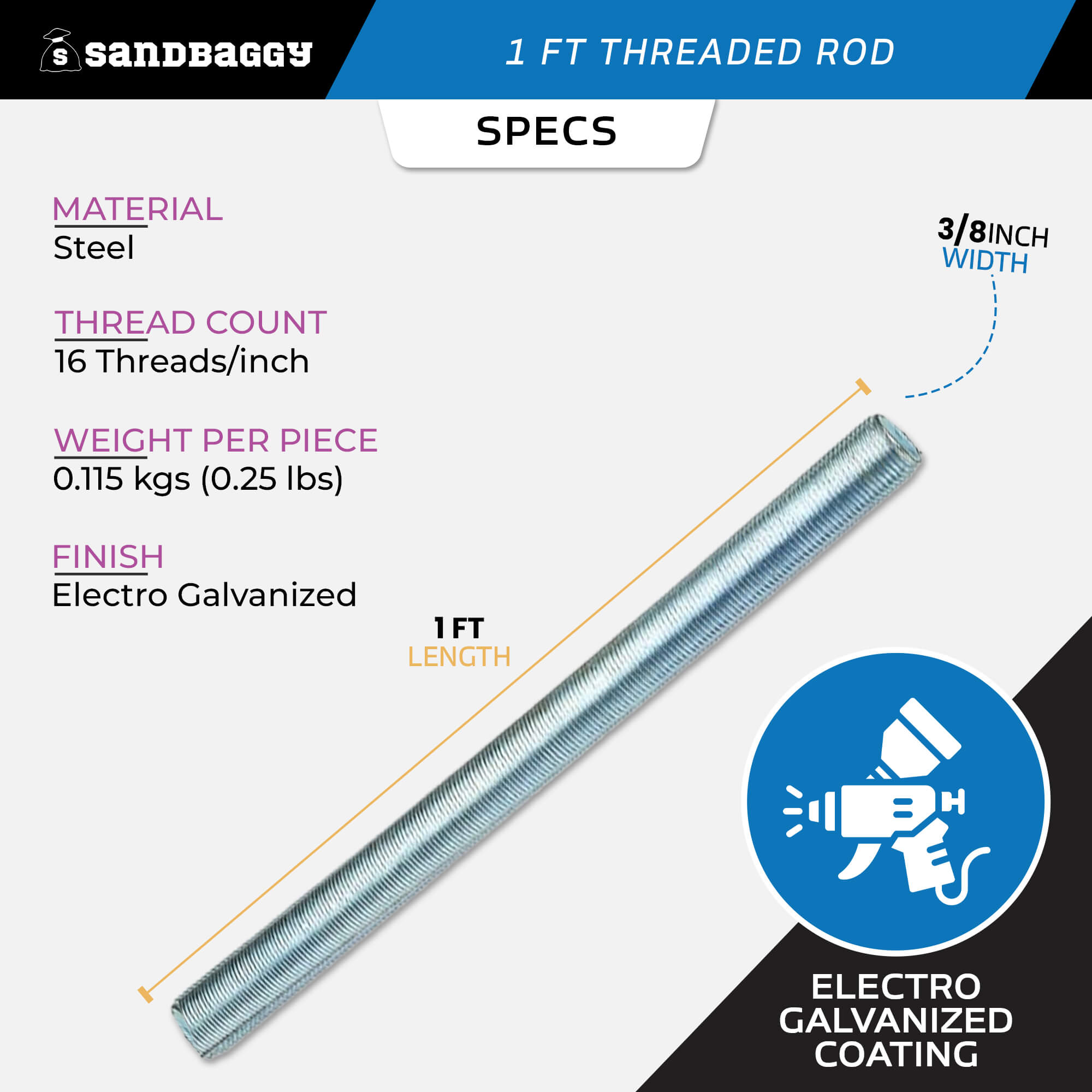 Reviews for Everbilt 1/4 in. x 6 ft. Zinc Plated Steel (Coarse) Threaded Rod | Pg 3 - The Home Depot Reviews for Everbilt 1/4 in. x 6 ft. Zinc Plated Steel (Coarse) Threaded Rod | Pg 3 - The Home Depot