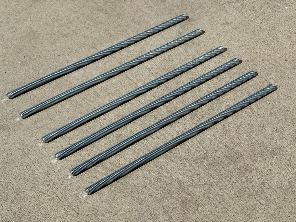 3/8" x 1 ft Threaded Rod - Galvanized (Zinc Plated)
